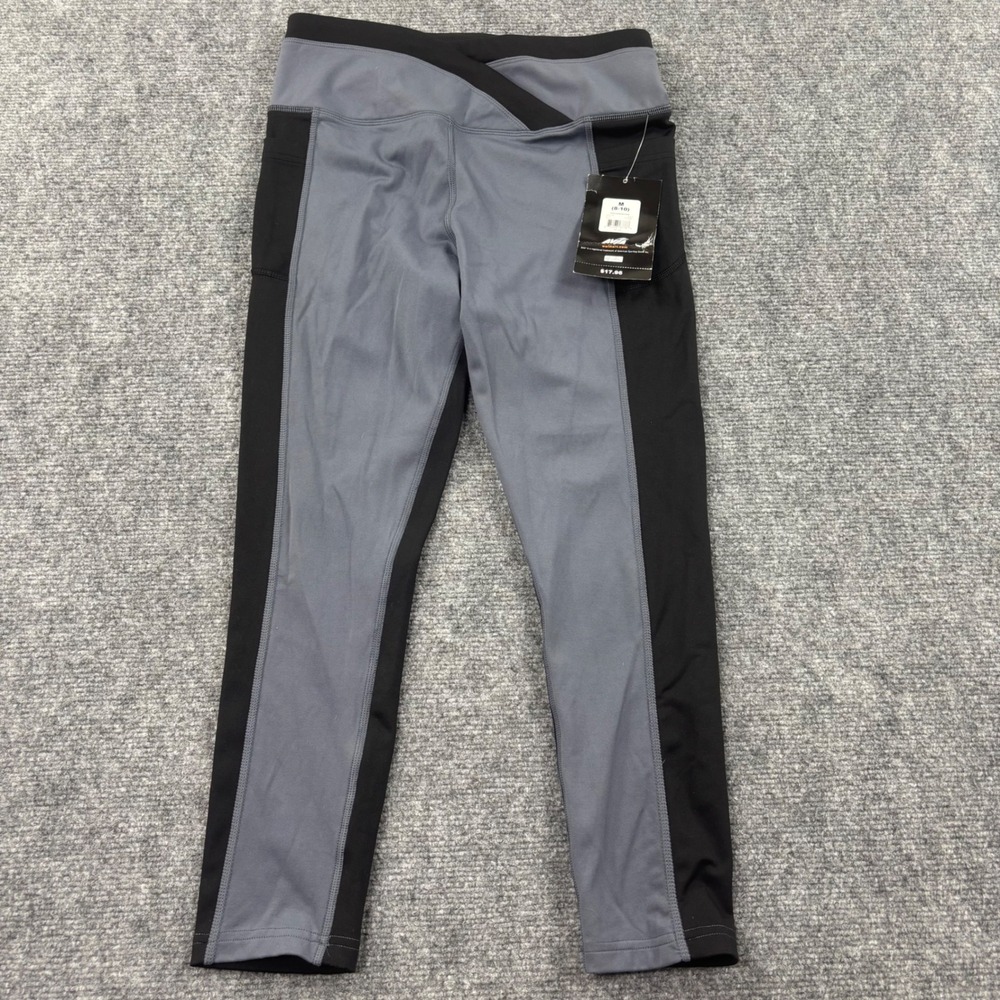 Avia Fashion Capri Size Medium‎ 8-10 Black Gray Colorblock Leggings NWT Women's